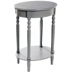 Hot Kirklands Home Wood Oval Emily Accent Table Gray