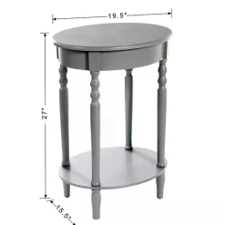 Hot Kirklands Home Wood Oval Emily Accent Table Gray