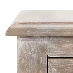 Online Kirklands Home Wood Side Table with Baskets Gray