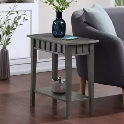 New Kirklands Home Wood Slat Accent Table Gray