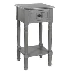 Discount Kirklands Home Wood Square Hampton Accent Table Gray