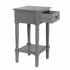 Discount Kirklands Home Wood Square Hampton Accent Table Gray