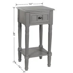 Discount Kirklands Home Wood Square Hampton Accent Table Gray