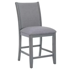Sale Kirklands Home Wood Upholstered Counter Stools, Set of 2 Gray
