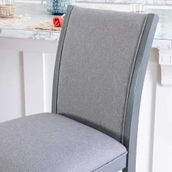 Sale Kirklands Home Wood Upholstered Counter Stools, Set of 2 Gray