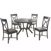 Best Kirklands Home Gray Wood Upholstered 5-pc. Dining Set