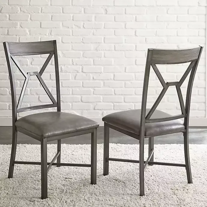 Best Kirklands Home Gray Wood Upholstered 5-pc. Dining Set