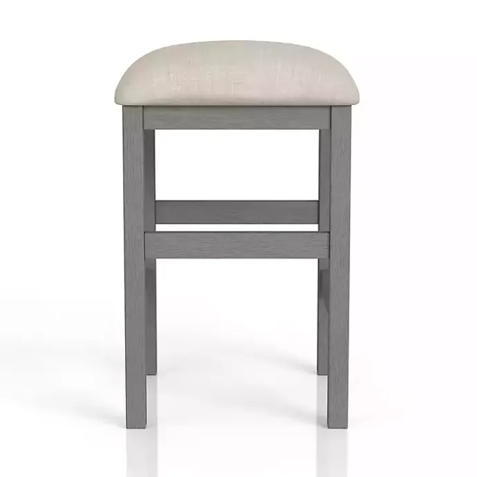 New Kirklands Home Wood Upholstered Seat 2-pc. Counter Stool Set Gray