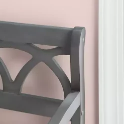 Online Kirklands Home Gray Wood Upholstered Storage Bench