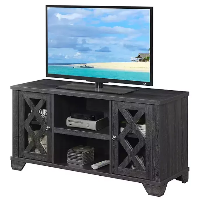 Discount Kirklands Home Wood X Doors Media Cabinet Gray