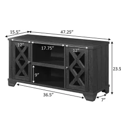 Discount Kirklands Home Wood X Doors Media Cabinet Gray