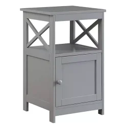 New Kirklands Home Wood X Sides Storage Accent Table Gray
