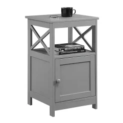 New Kirklands Home Wood X Sides Storage Accent Table Gray