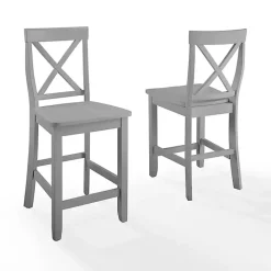 Hot Kirklands Home Wood X-Back Counter Stools, Set of 2 Gray