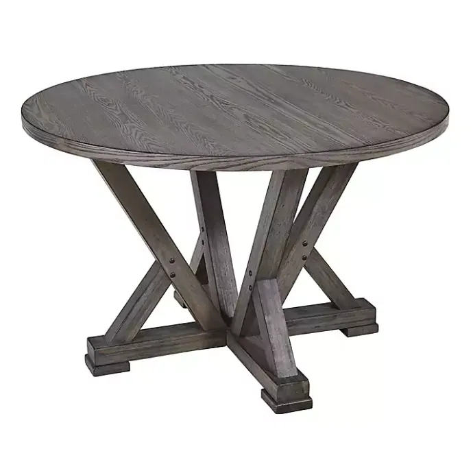 Outlet Kirklands Home Gray Wooden Fiji Round Dining Table