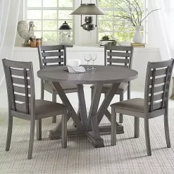 Outlet Kirklands Home Gray Wooden Fiji Round Dining Table