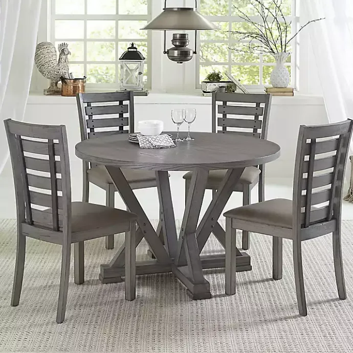 Outlet Kirklands Home Gray Wooden Fiji Round Dining Table