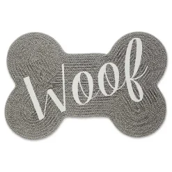 Best Kirklands Home Gray Woof Bone Pet Bowl Mat