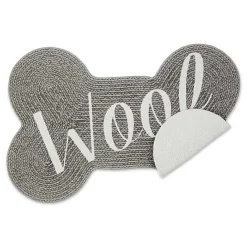 Best Kirklands Home Gray Woof Bone Pet Bowl Mat