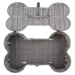 Hot Kirklands Home Woven Bone Shaped Basket, 17 in. Gray