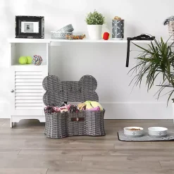 Hot Kirklands Home Woven Bone Shaped Basket, 17 in. Gray