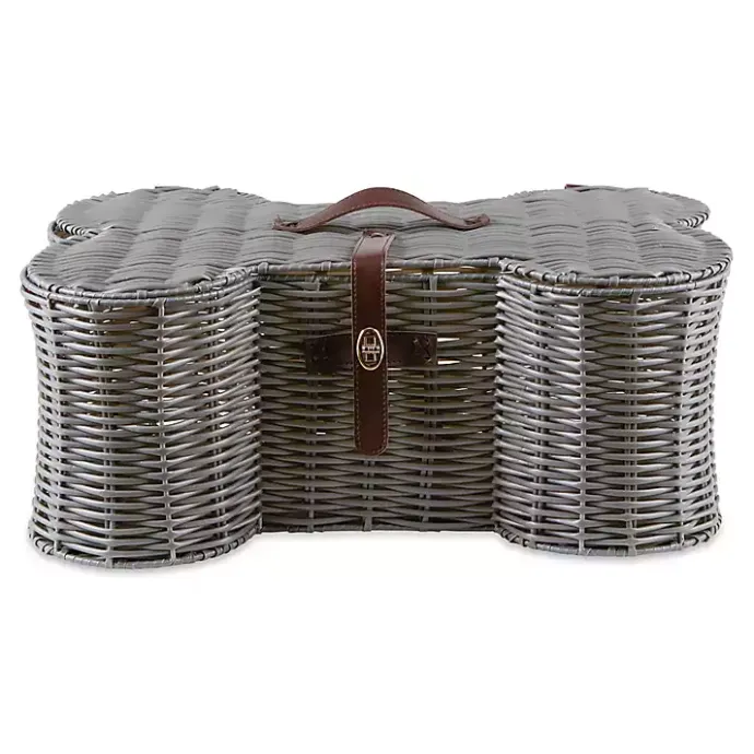 Clearance Kirklands Home Woven Bone Shaped Basket, 21 in. Gray