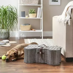 Clearance Kirklands Home Woven Bone Shaped Basket, 21 in. Gray