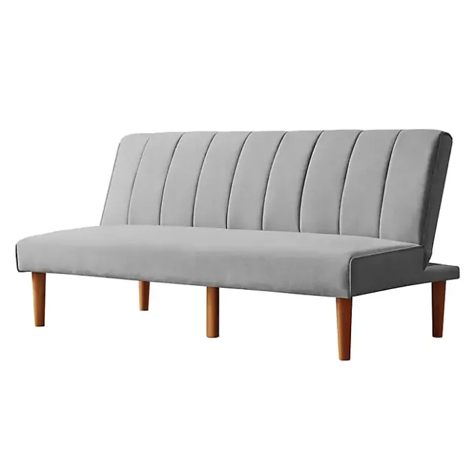 Best Kirklands Home Woven Channel Convertible Sofa Gray