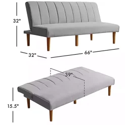 Best Kirklands Home Woven Channel Convertible Sofa Gray