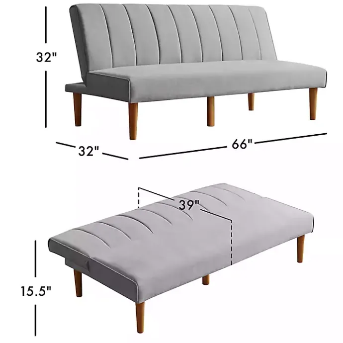 Best Kirklands Home Woven Channel Convertible Sofa Gray