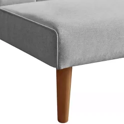 Best Kirklands Home Woven Channel Convertible Sofa Gray