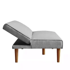 Best Kirklands Home Woven Channel Convertible Sofa Gray