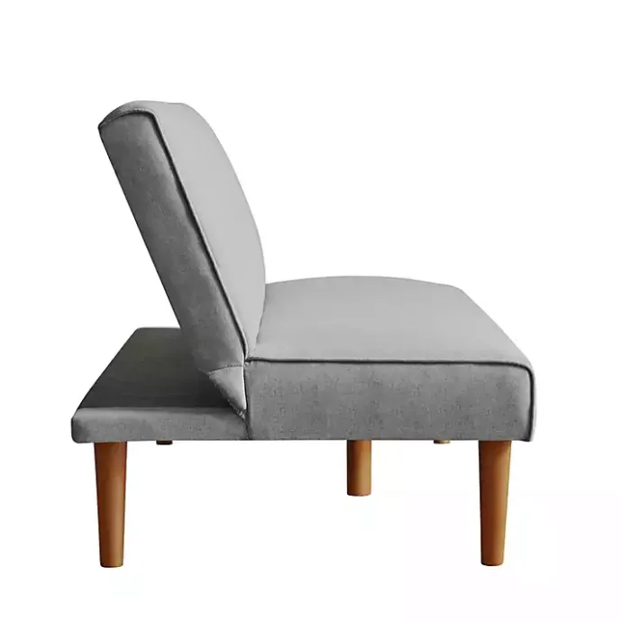 Best Kirklands Home Woven Channel Convertible Sofa Gray