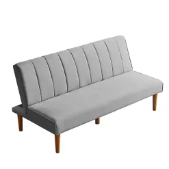 Best Kirklands Home Woven Channel Convertible Sofa Gray
