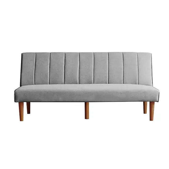 Best Kirklands Home Woven Channel Convertible Sofa Gray