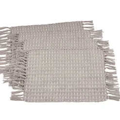 Outlet Kirklands Home Woven Dashed Placemats, Set of 4 Gray
