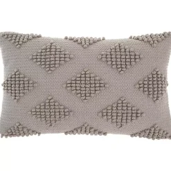 Clearance Kirklands Home Woven Diamonds Lumbar Pillow Gray