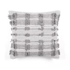 Discount Kirklands Home Woven Frill Pillow Gray