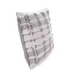 Discount Kirklands Home Woven Frill Pillow Gray