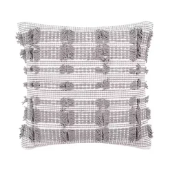 Discount Kirklands Home Woven Frill Pillow Gray