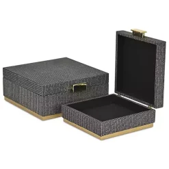 Best Kirklands Home Gray Woven Square Decorative Boxes, Set of 2
