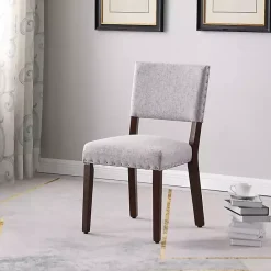 Discount Kirklands Home Woven Upholstered Dining Chairs, Set of 2 Gray