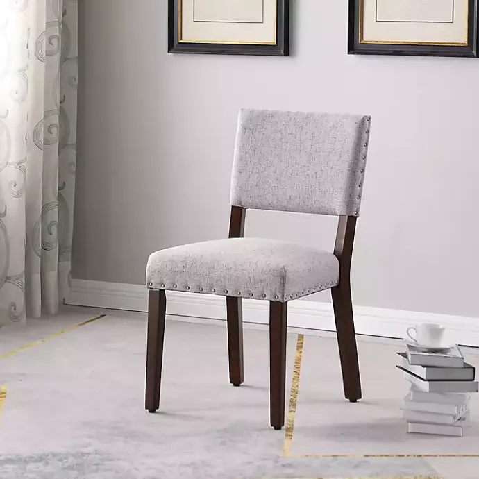 Discount Kirklands Home Woven Upholstered Dining Chairs, Set of 2 Gray