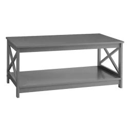 Kirklands Home X-Frame Single Shelf Coffee Table Gray