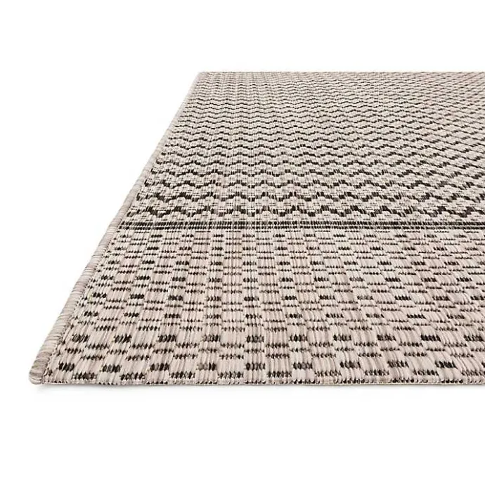 Best Kirklands Home Gray Zig Zag Stripe Outdoor Area Rug, 5x7