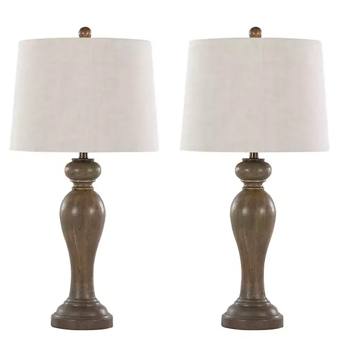 Sale Kirklands Home Gray-Brown Spindle Table Lamps, Set of 2 Tan