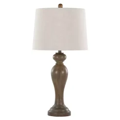 Sale Kirklands Home Gray-Brown Spindle Table Lamps, Set of 2 Tan