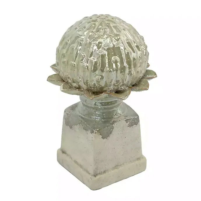 Online Kirklands Home wash Artichoke Stoneware Statue Gray