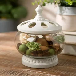 Clearance Kirklands Home wash Beaded Glass Potpourri Jar, 11.5 in. Gray