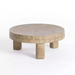 Online Kirklands Home wash Mango Wood Round Riser Gray